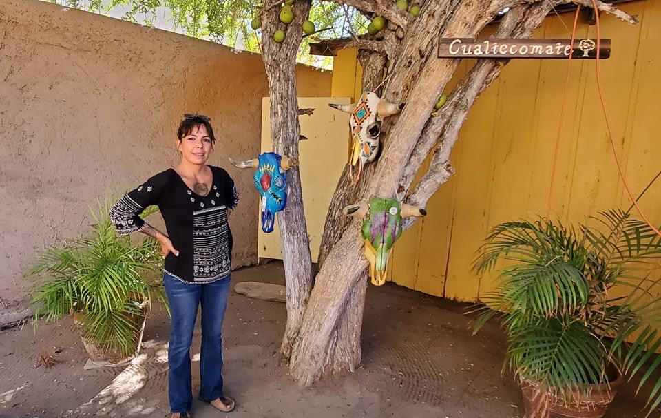 Marcela Cinta’s finely crafted skulls adorn our Cualtecomate tree